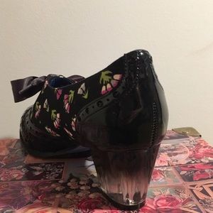 Irregular Choice Floral Oxford Heels w/ Clear Heel